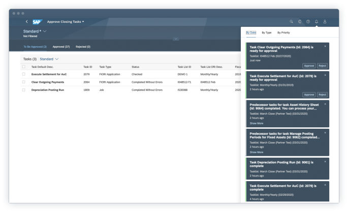 Financial Close, Approving Closing Tasks