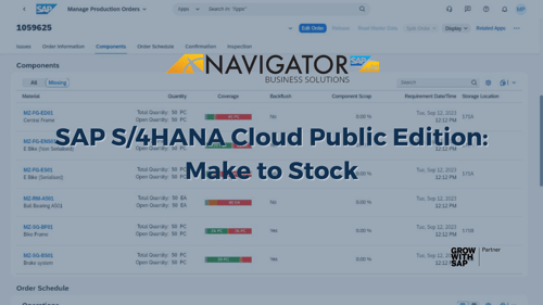 SAP S/4HANA Cloud Public Edition - Make-to-Stock
