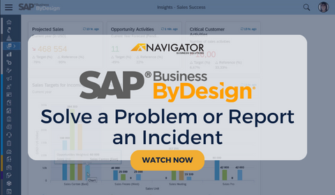 Getting Started with SAP Business ByDesign, Solve a Problem or Report an Incident