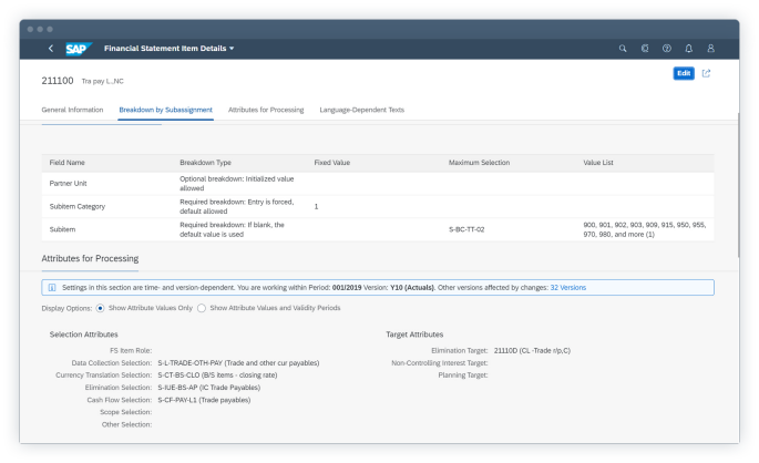 Group Reporting, Financial Statement Item Details