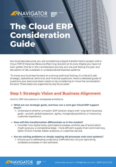 Get the Cloud ERP Consideration Guide.